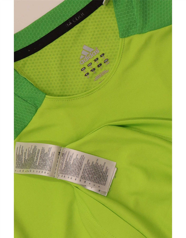 Adidas Homme Climacool T-Shirt Top Vert Moyen Colorblock Polyester