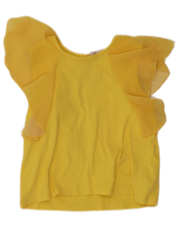 Pinko Damen Crop Bluse Top UK 8 Small Gelb Polyester