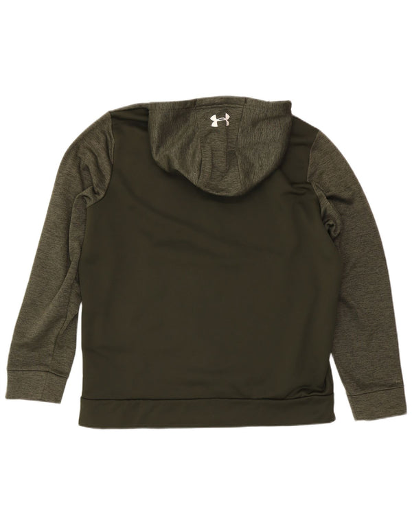 Under Armour Pull à capuche zippé Cold Gear Homme XL Kaki Moucheté Polyester