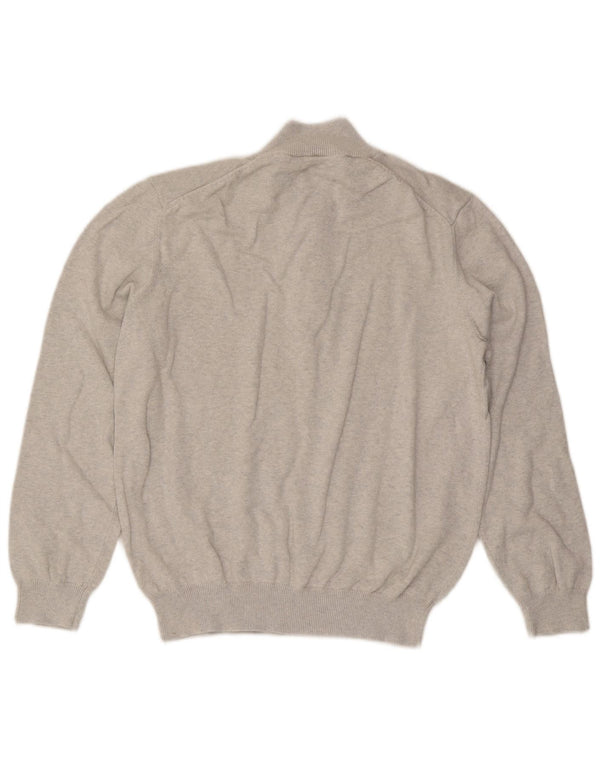 Crew Clothing Mens Zip Neck Jumper Sweater XL Grey Cotton