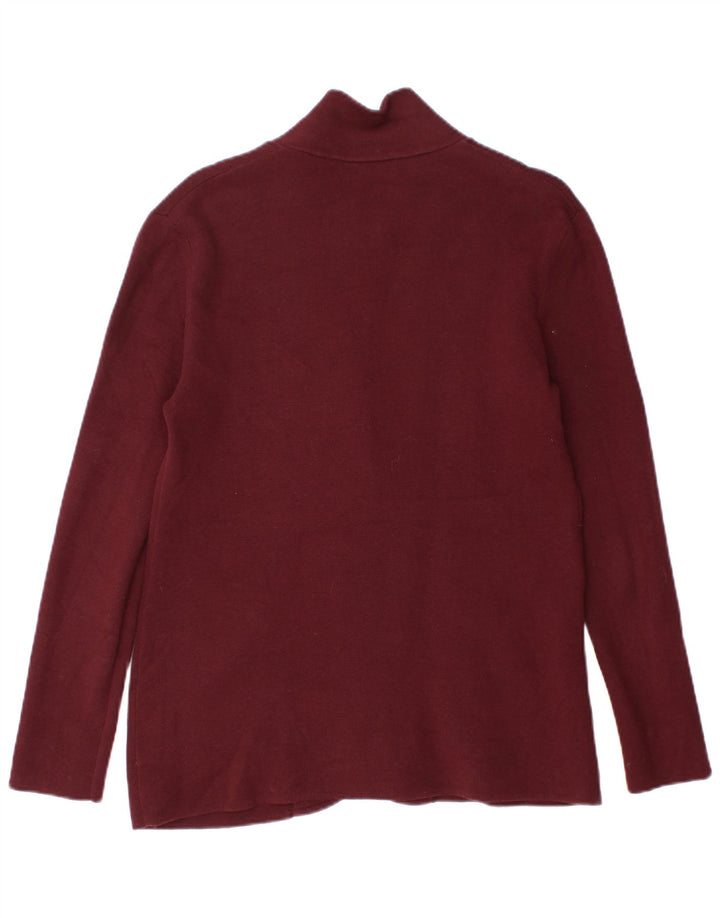 J. Crew Womens 2 Button Blazer Jacket UK 10 Small Burgundy Cotton