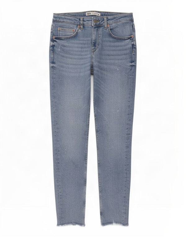 Jeans skinny effetto invecchiato da donna Zara EU 40 medio W30 L28 blu