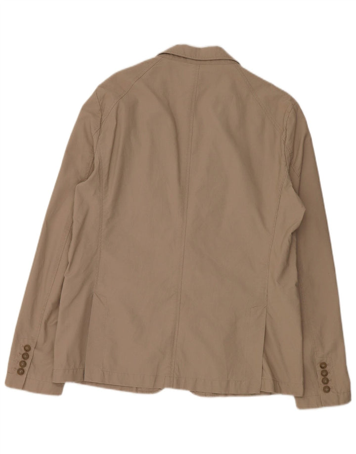 ZARA Herren 2-Knopf-Blazerjacke EU 54 XL Beige Baumwolle