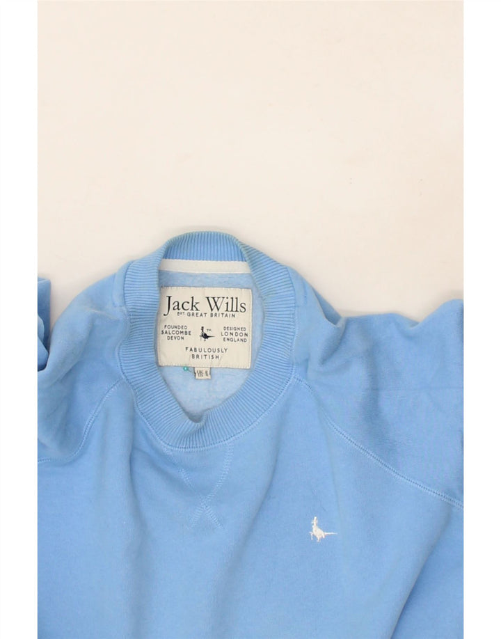 JACK WILLS Womens Sweatshirt Jumper UK 8 Small Blue Cotton Vintage Jack Wills and Second-Hand Jack Wills from Messina Hembry 