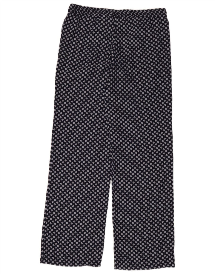 Zara Womens Wide Leg Trousers Medium W30 L32 Navy Blue Spotted Polyester