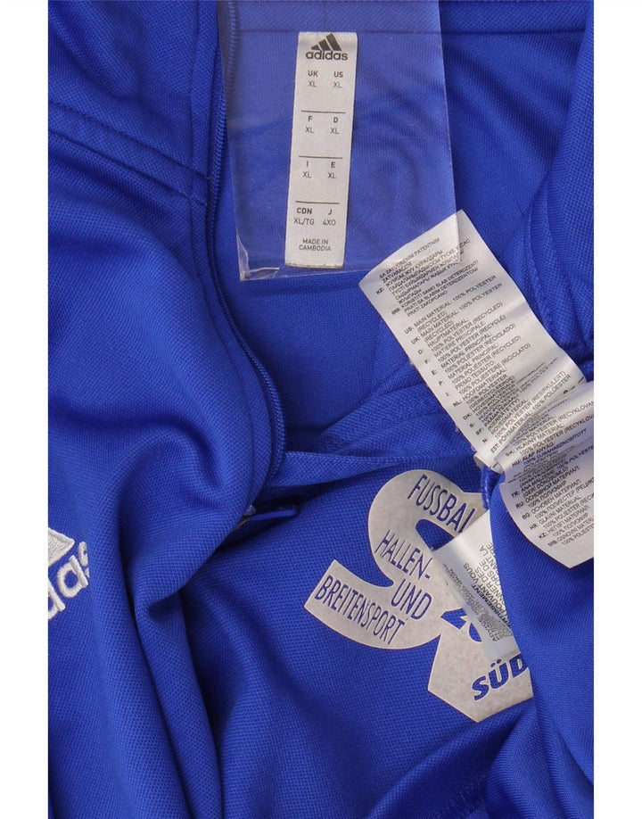 ADIDAS Mens Aeroready Graphic Zip Neck Pullover Tracksuit Top XL Blue