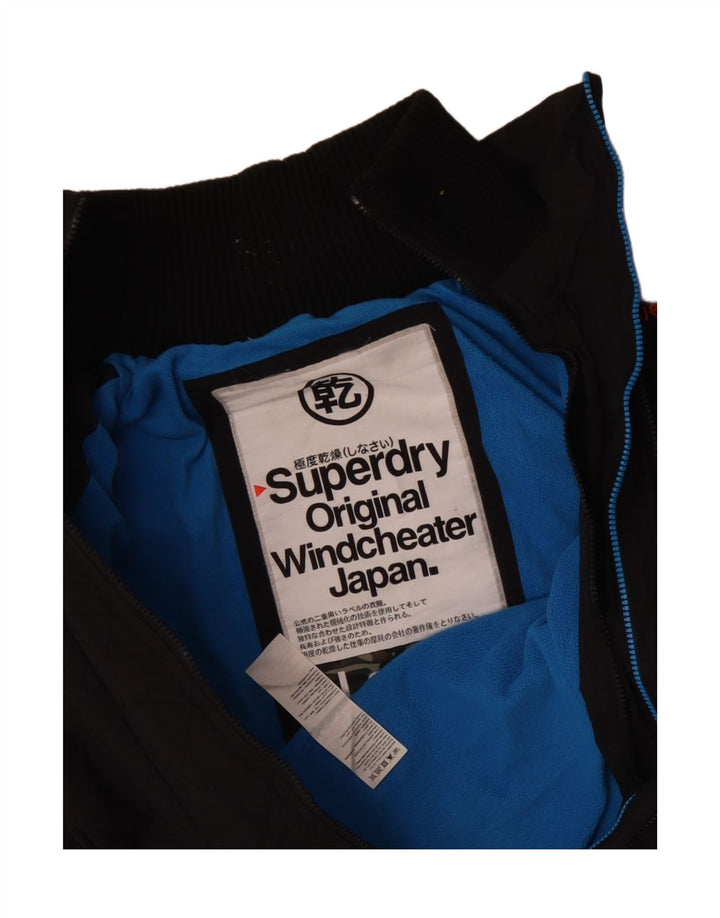Superdry Mens Windcheater Windbreaker Jacket UK 40 Large Black Modern