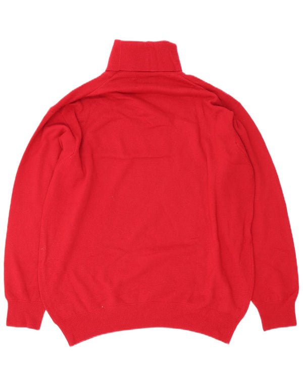 Sisley Herre Rullehalstrøje Sweater Large Red Virgin Wool