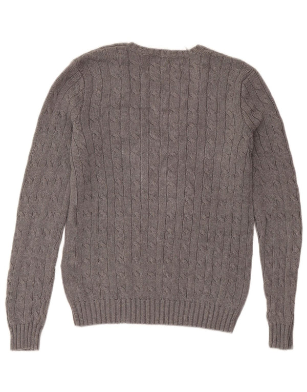 Ralph Lauren Dame V-hals sweater UK 10 Small Grey Bomuld