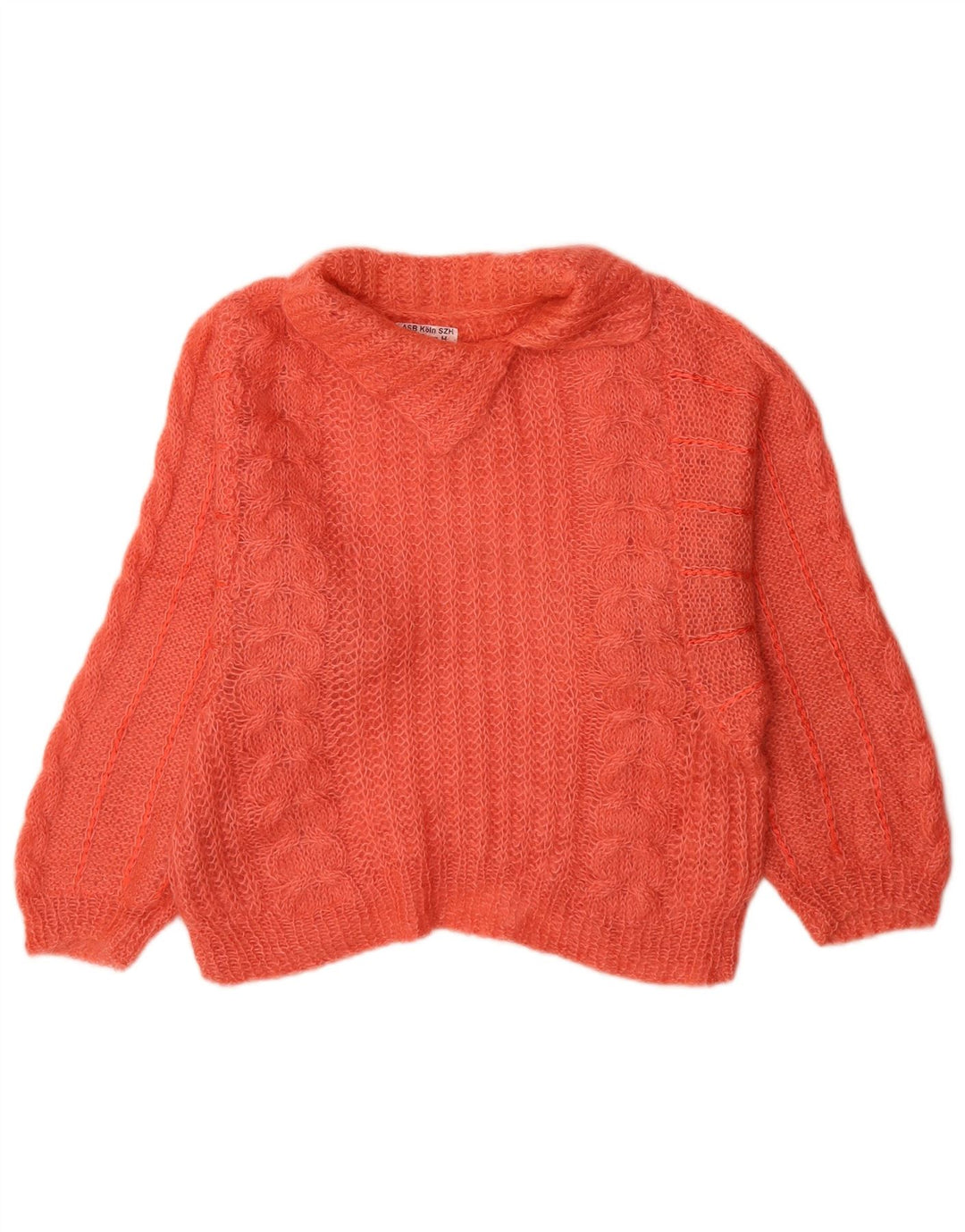 Vintage Womens Turtle Neck Jumper Sweater UK 12 Medium Orange