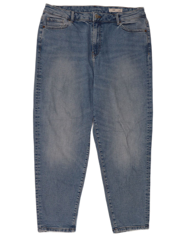 Marks & Spencer Damen High Waist Tapered Jeans UK 16 Large W32 L25 Blau