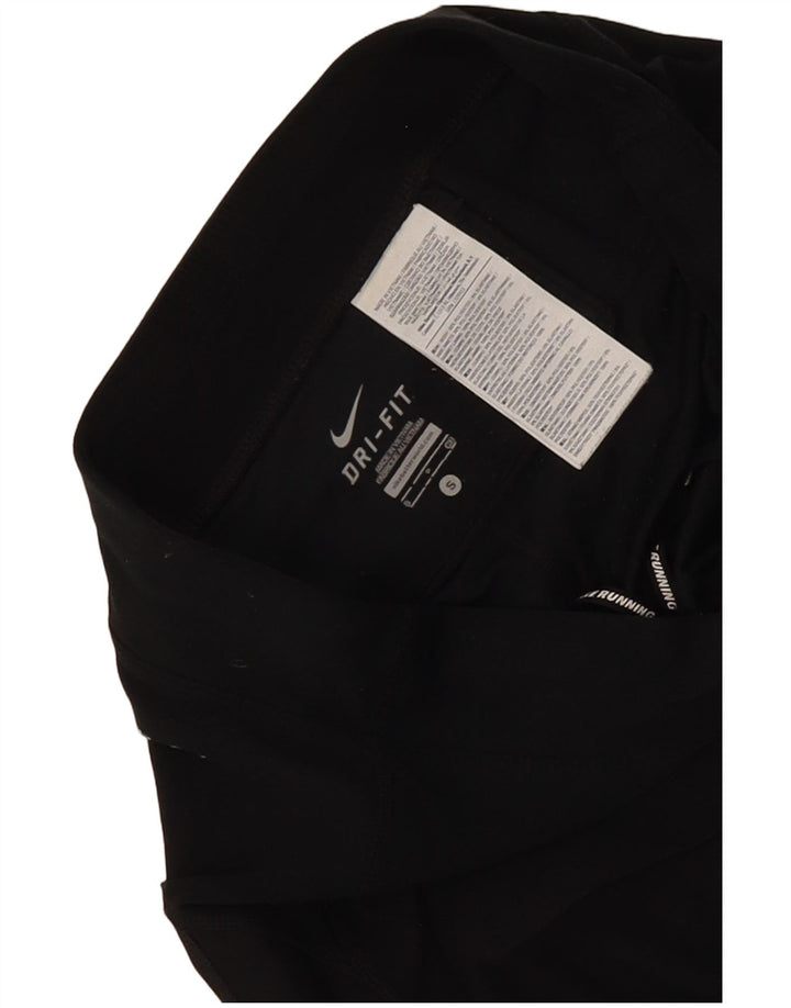 Nike Womens Dri Fit Capri Leggings UK 10 Small Black Polyester
