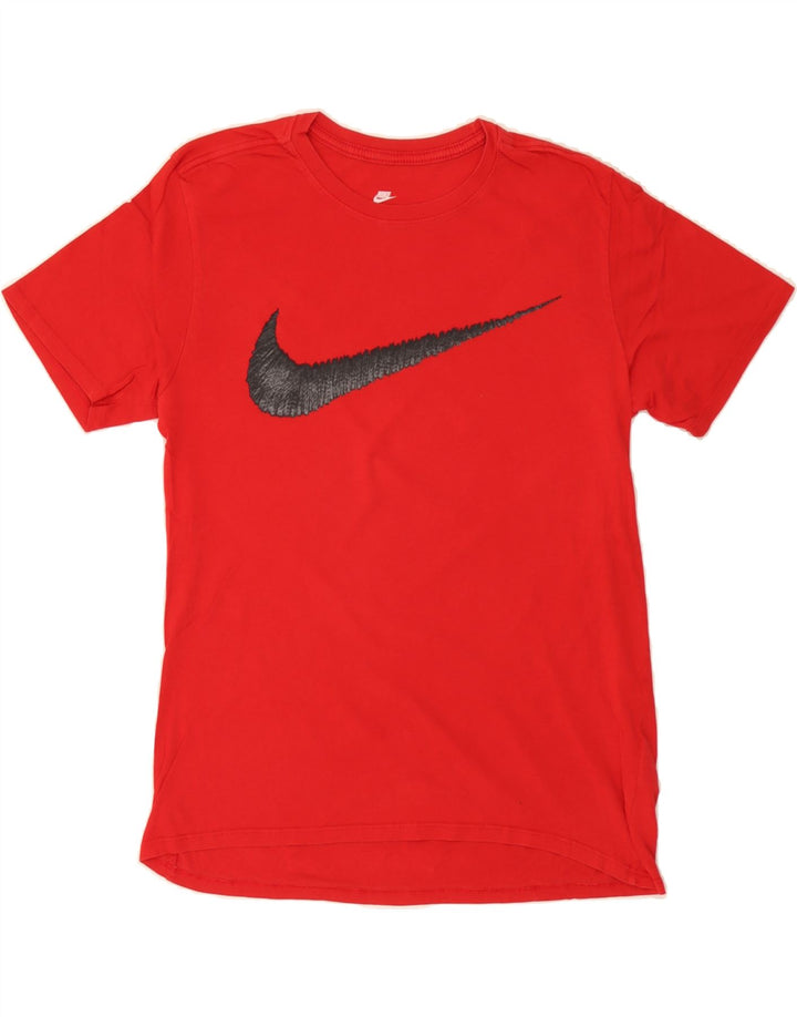 NIKE Mens Athletic Cut Graphic T-Shirt Top Medium Red Cotton Vintage Nike and Second-Hand Nike from Messina Hembry 