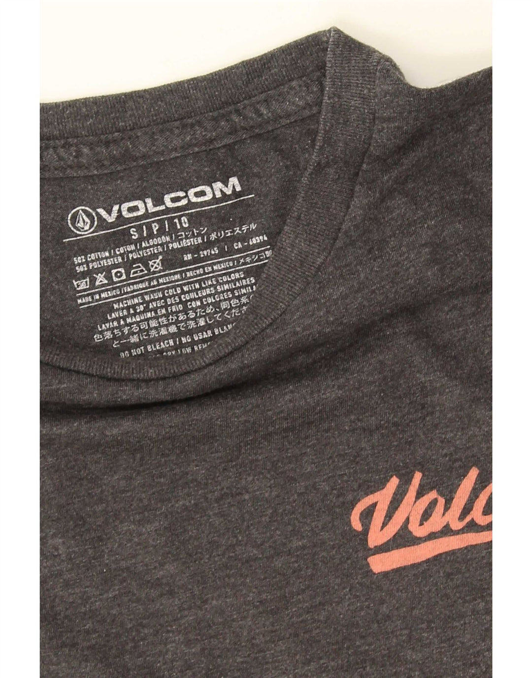 Volcom Mens Graphic T-Shirt Top Small Grey Cotton