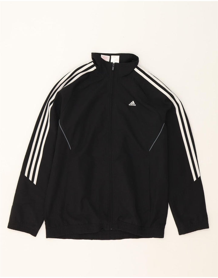 ADIDAS Boys Graphic Tracksuit Top Jacket 13-14 Years Black Polyester Vintage Adidas and Second-Hand Adidas from Messina Hembry 