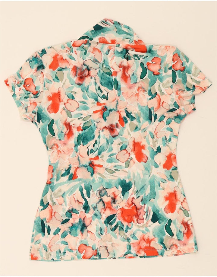 DKNY Womens Blouse Top UK 10 Small Multicoloured Floral Polyester Vintage Dkny and Second-Hand Dkny from Messina Hembry 