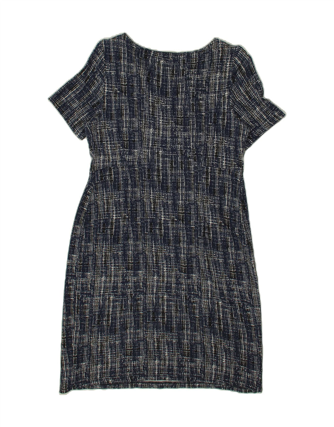 WHITE STUFF Womens Basic Dress UK 12 Medium Navy Blue Geometric Viscose Vintage White Stuff and Second-Hand White Stuff from Messina Hembry 