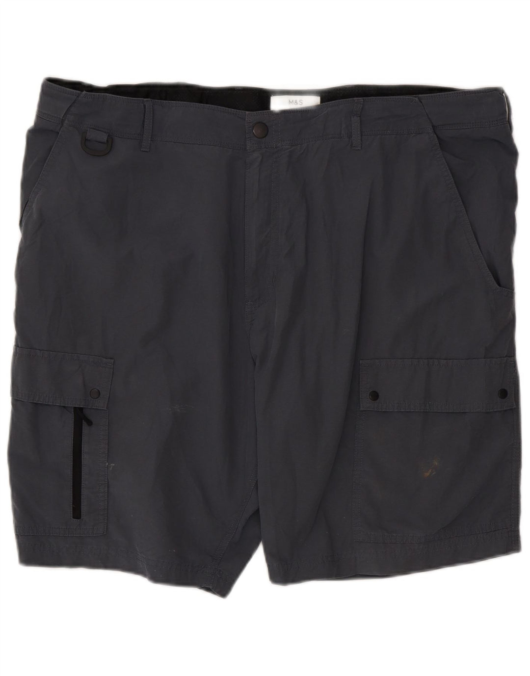 Marks & Spencer Mens Cargo Shorts W44 2XL Navy Blue Cotton