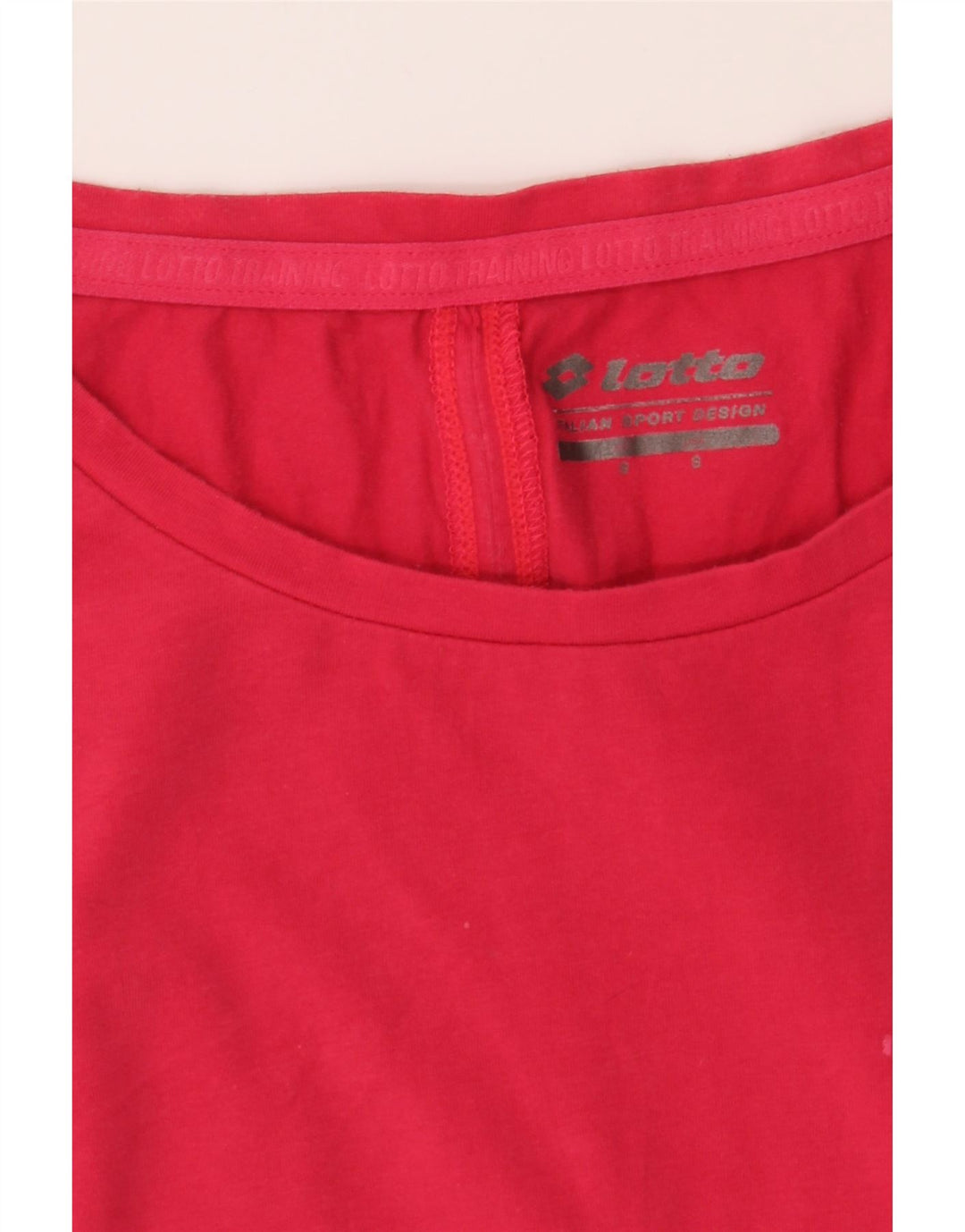 LOTTO Womens T-Shirt Top UK 10 Small Red Vintage Lotto and Second-Hand Lotto from Messina Hembry 