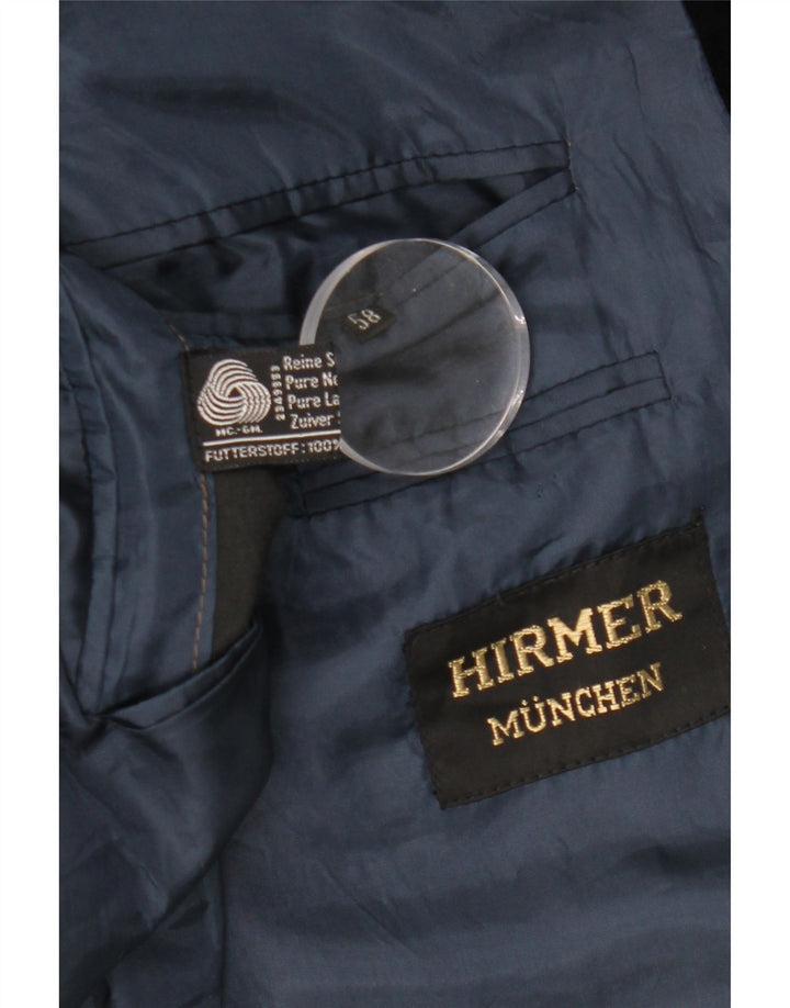 Vintage Womens Longline Blazer Jacket UK 14 Medium Navy Blue Colourblock