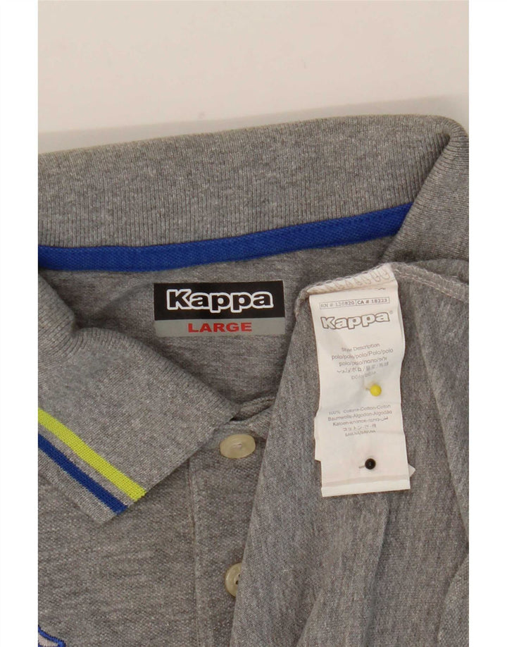 Kappa herre poloshirt stor grå stribet bomuld