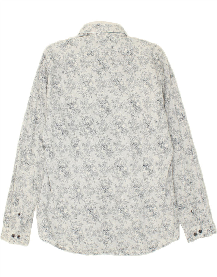 JULES Mens Slim Shirt XL Grey Floral Vintage Jules and Second-Hand Jules from Messina Hembry 