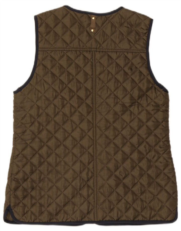 Tommy Hilfiger Womens Quilted Gilet UK 12 Medium Khaki Polyester