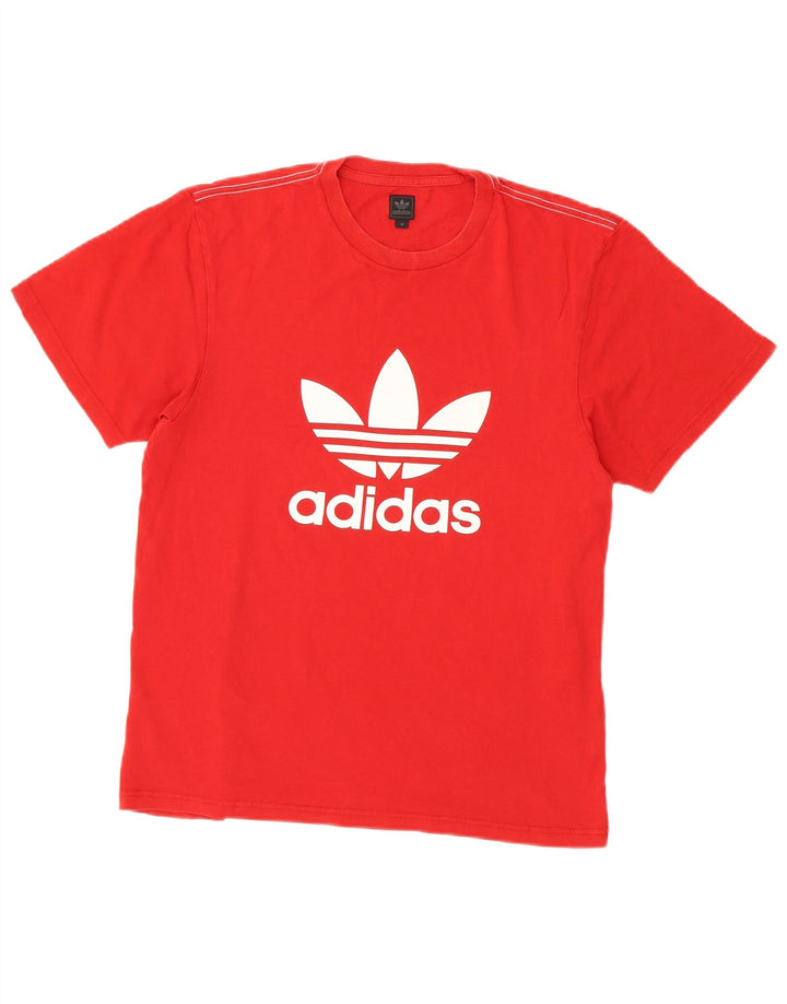 Adidas Mens Graphic T-Shirt Top Medium Red Cotton