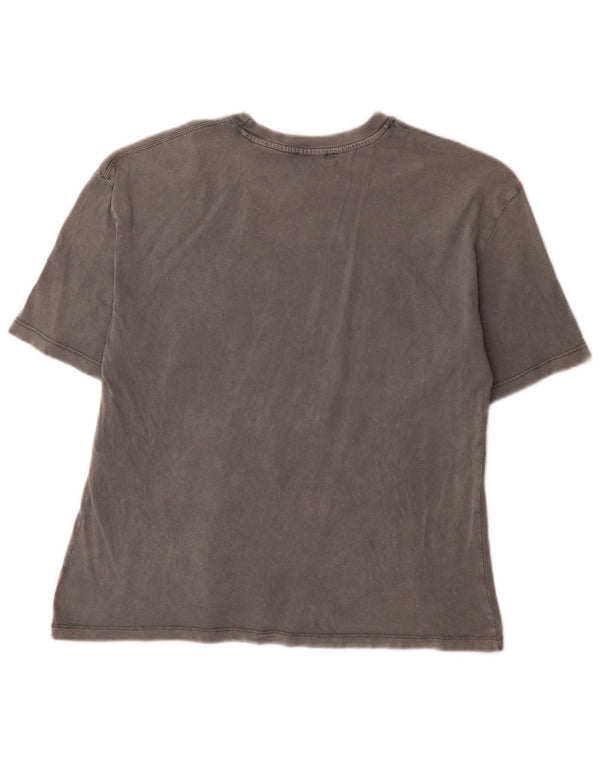 Zara Womens New York Graphic T-Shirt Top UK 10 Small Grey Cotton