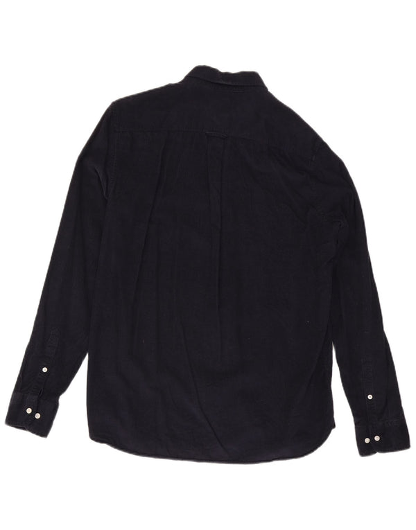 Superdry Mens Corduroy Shirt Large Navy Blue Cotton