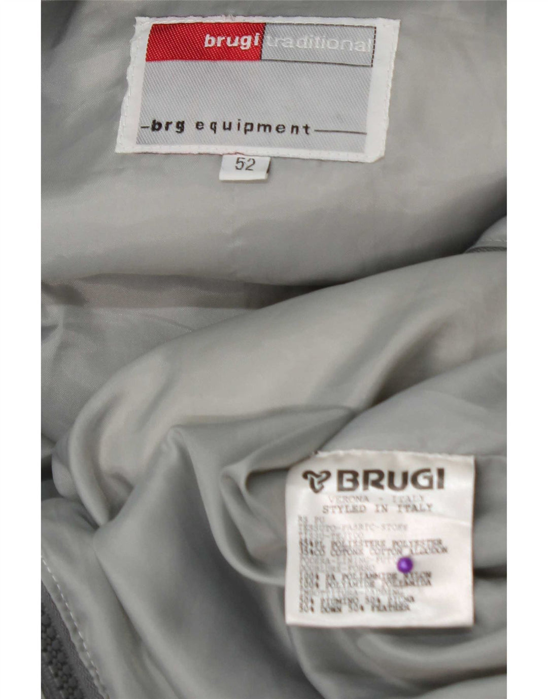 Jaqueta masculina acolchoada com capuz Brugi IT 52 XL poliéster cinza