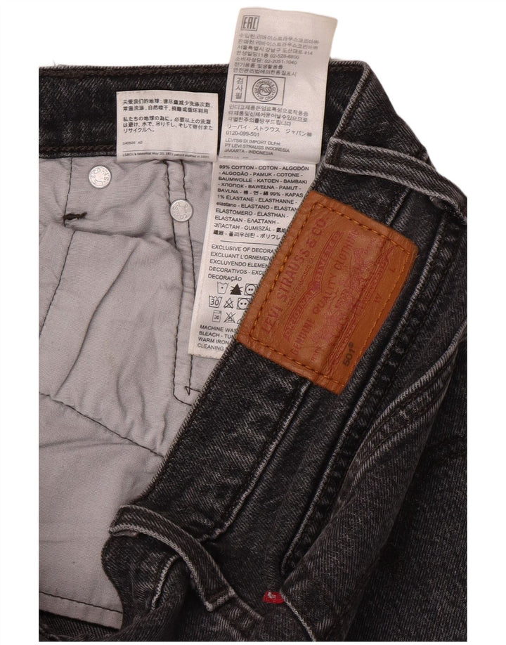 Levi's Womens 501 Straight Jeans W28 L28 Grey Cotton