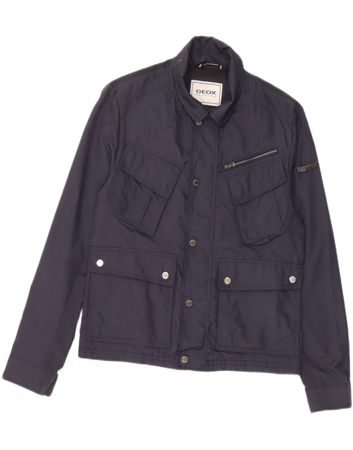 GEOX RESPIRA Herren Utility Jacke UK 36 Small Marineblau Polyamid
