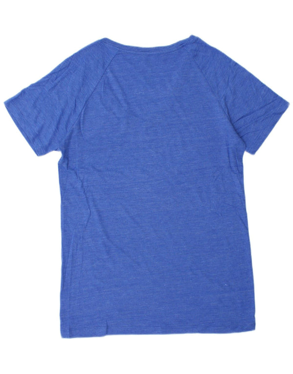 Adidas Dame T-Shirt Top UK 18 XL Blå Flecked Polyester
