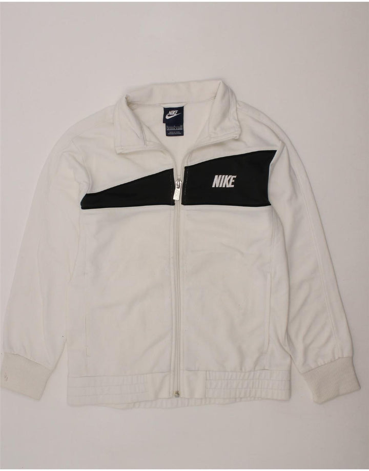 NIKE Boys Tracksuit Top Jacket 8-9 Years Small White Colourblock Vintage Nike and Second-Hand Nike from Messina Hembry 