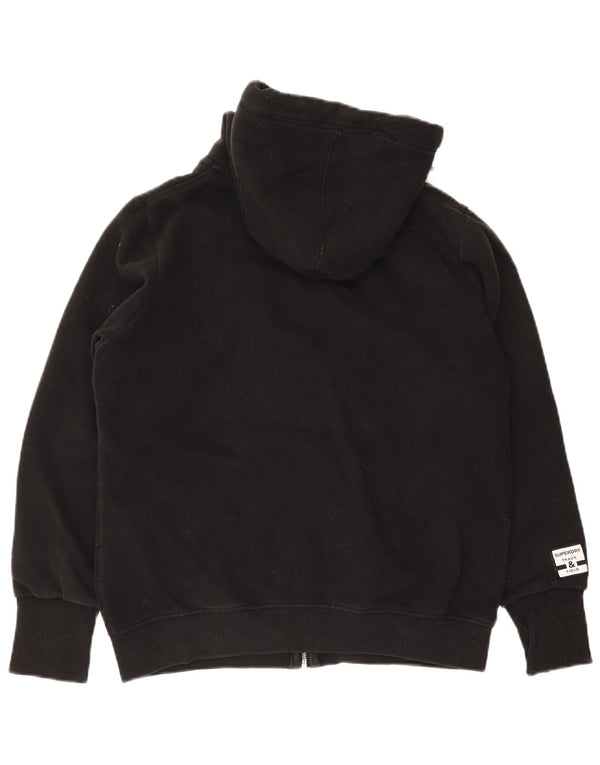Superdry Damen-Kapuzenpullover mit grafischem Reißverschluss, UK 16, Größe L, Schwarz, Baumwolle