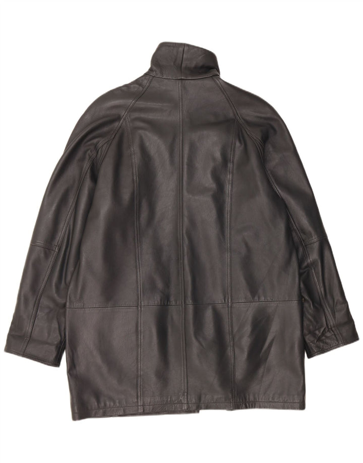 Barisal Dame Oversized Læderfrakke EU 40 Medium Sort