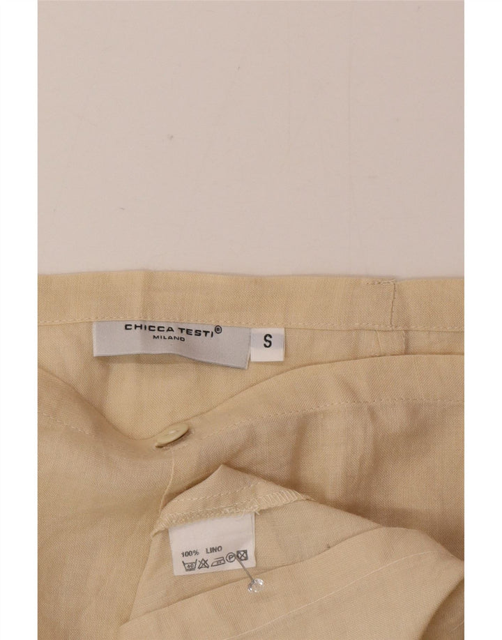 Chicca Testi Womens Maxi Wrap Skirt Small W26 Beige Linen