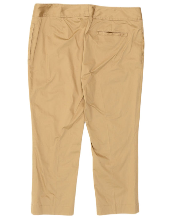 Fay Pantalon Capri Femme EU 48 2XL W36 L22 Coton Beige