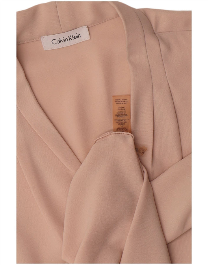 Calvin Klein Dame ærmeløs bluse Top UK 14 Large Pink Polyester