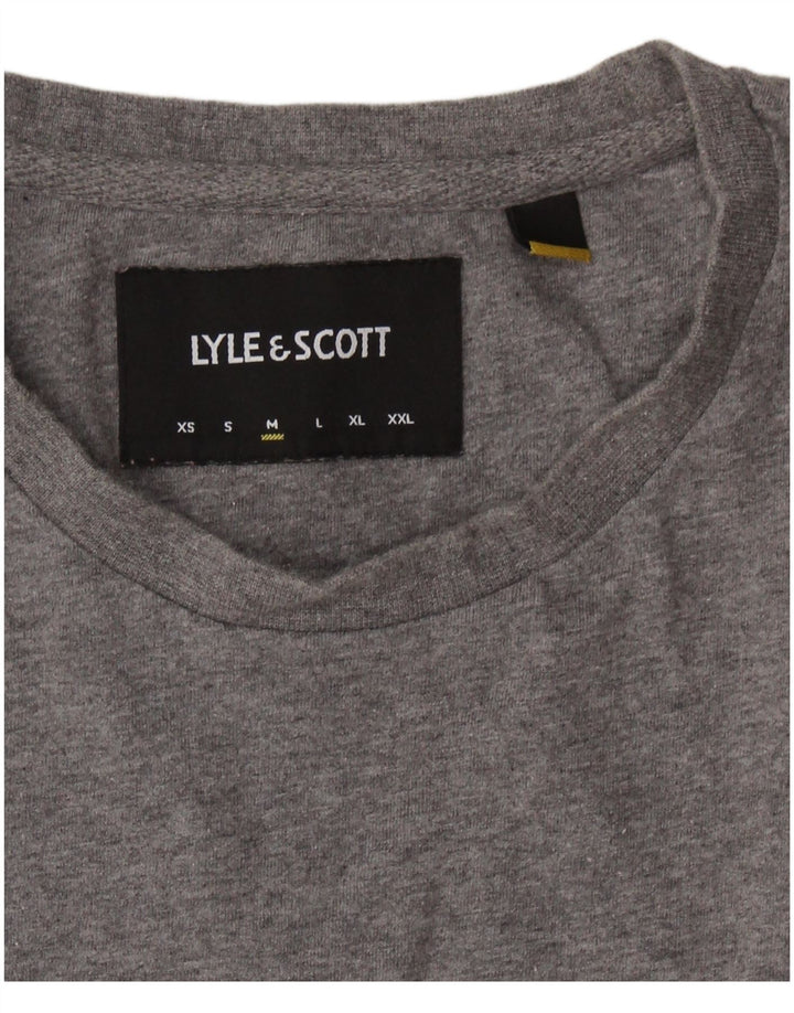 LYLE & SCOTT Mens T-Shirt Top Medium Grey Cotton