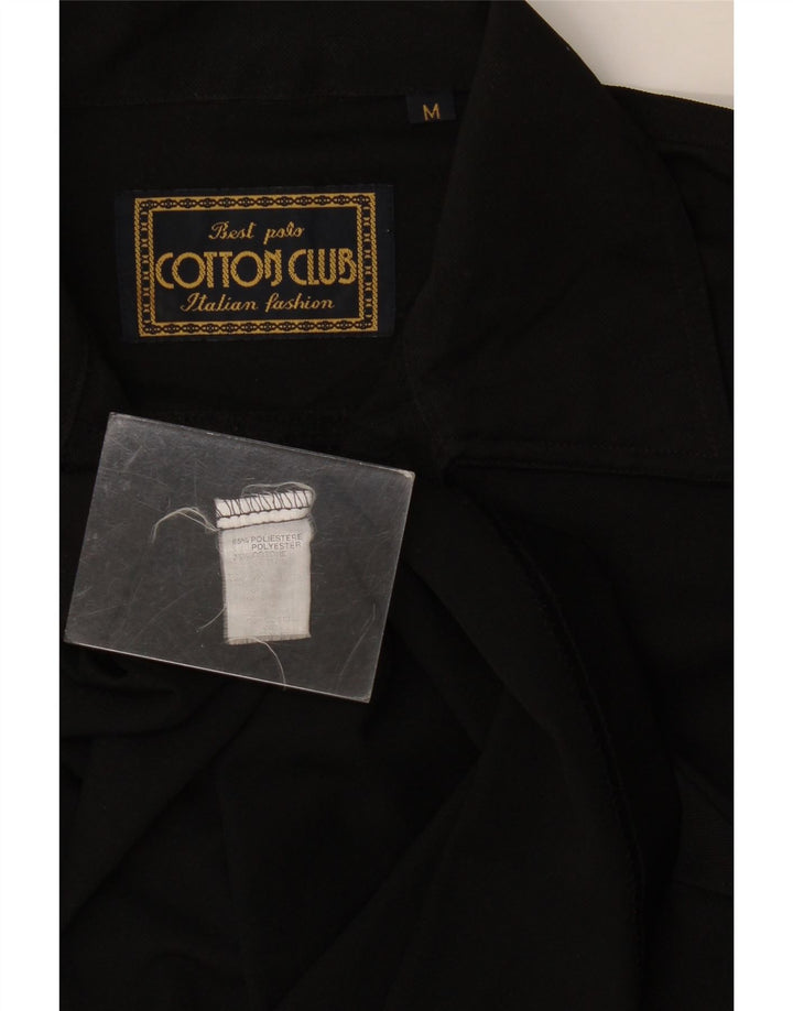 Cotton Club Mens Polo Shirt Medium Black Polyester
