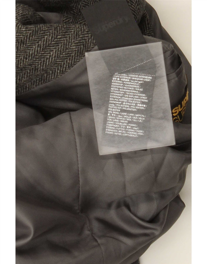 Jachetă Blazer pentru bărbați Superdry cu 2 nasturi UK 38 Medium Gris Herringbone
