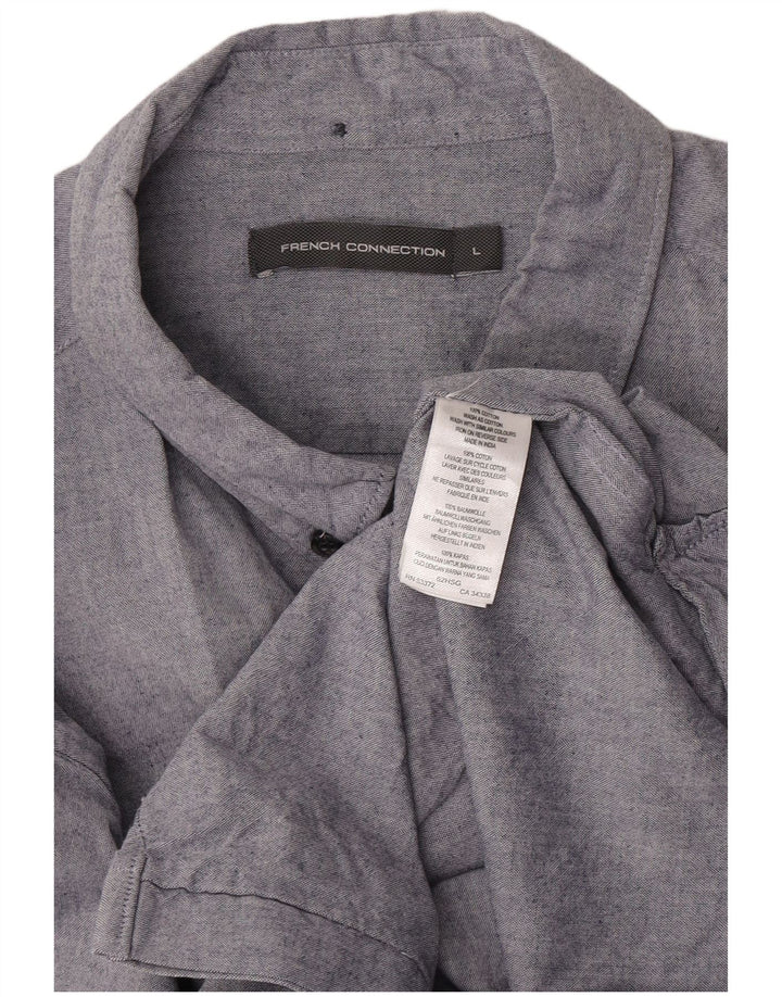 French Connection Mens Shirt Large Blue Cotton