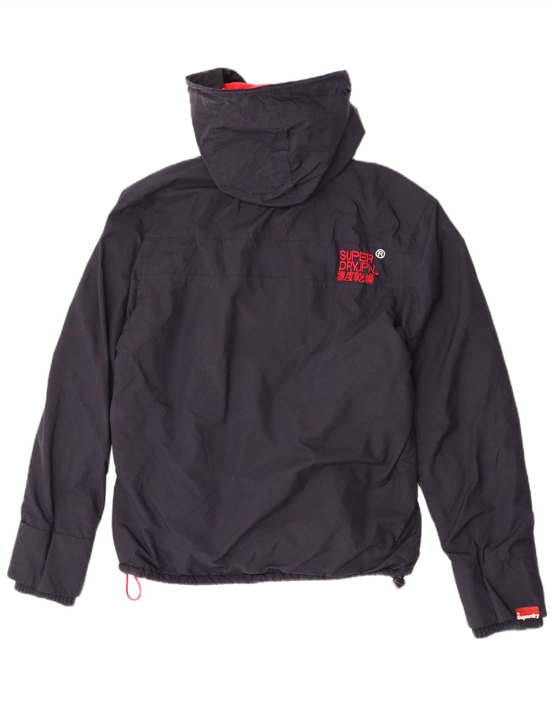 Superdry Womens Graphic Windbreaker Jacket UK 16 Large Navy Blue