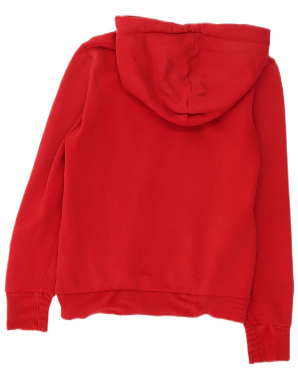 Superdry Womens Hooded Graphic Hoodie Jumper UK 10 Small Red Colourblock