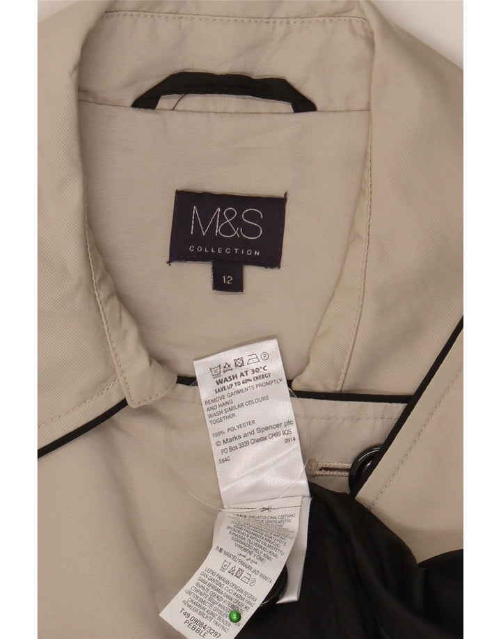Marks & Spencer Womens Trench Coat UK 12 Medium Beige Polyester