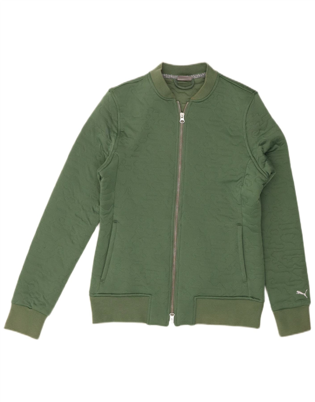 PUMA Womens Tracksuit Top Jacket UK 12 Medium Green Geometric