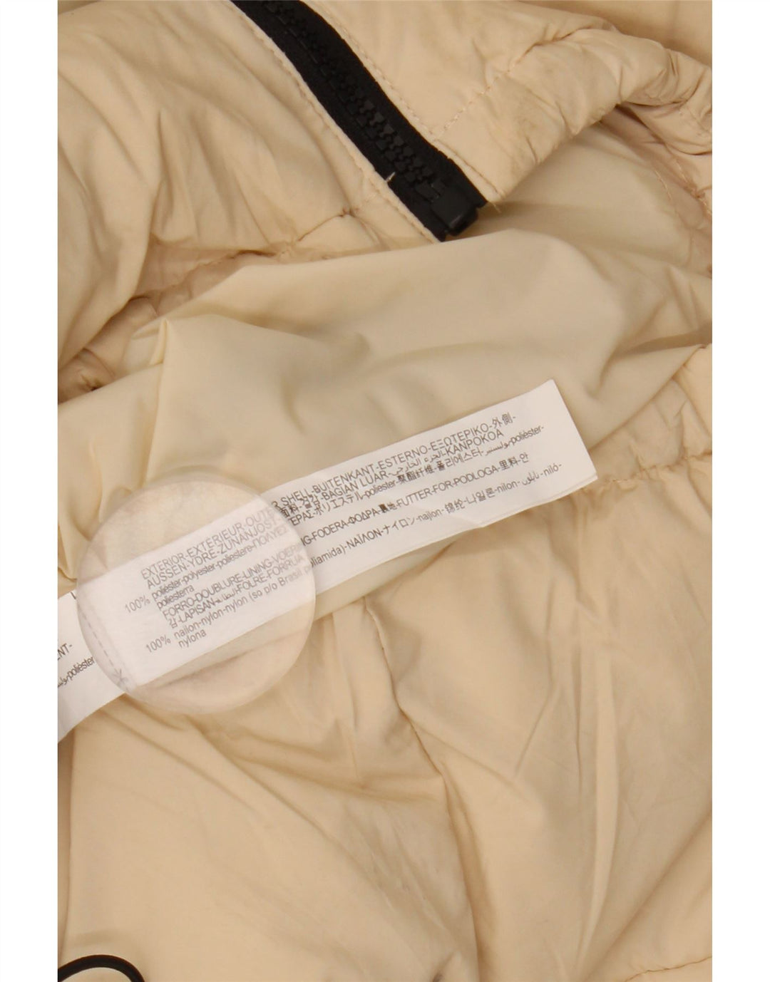 ZARA Mens Padded Jacket UK 36 Small Beige Nylon