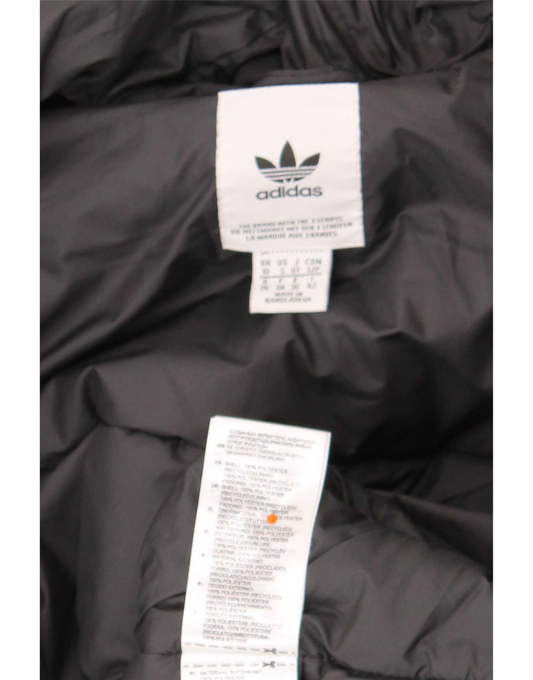 Damska kurtka z kapturem i wyściełaną Adidas UK 10, mała, czarna, poliestrowa